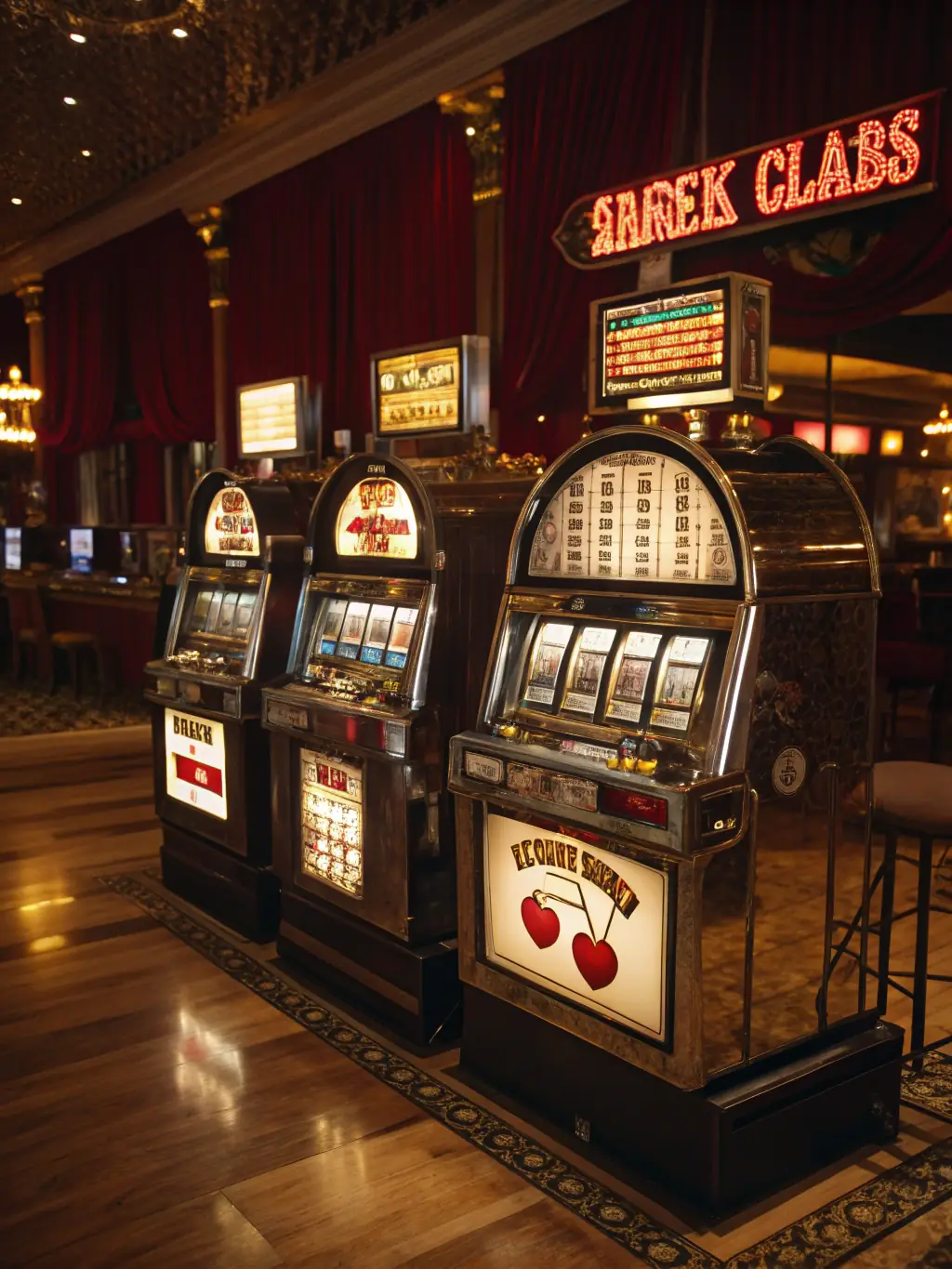A vibrant image showcasing a selection of popular slot games at Bônus AFUN, featuring colorful symbols and exciting bonus rounds, set against a backdrop of a luxurious casino interior.